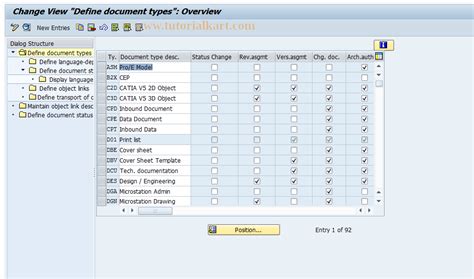 document type tcode in sap